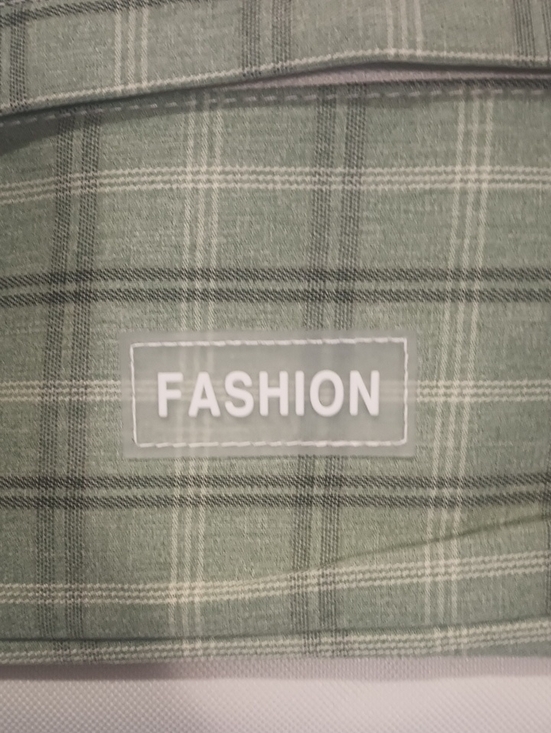 Green Plaid Backpack & Tote Set - Fashion Patch Teddy Bear Keychain Accessories - Picture 2 of 8